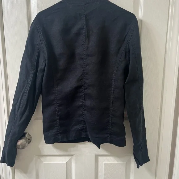 Zara linen Black Zip-Up Jacket - Picture 2 of 9